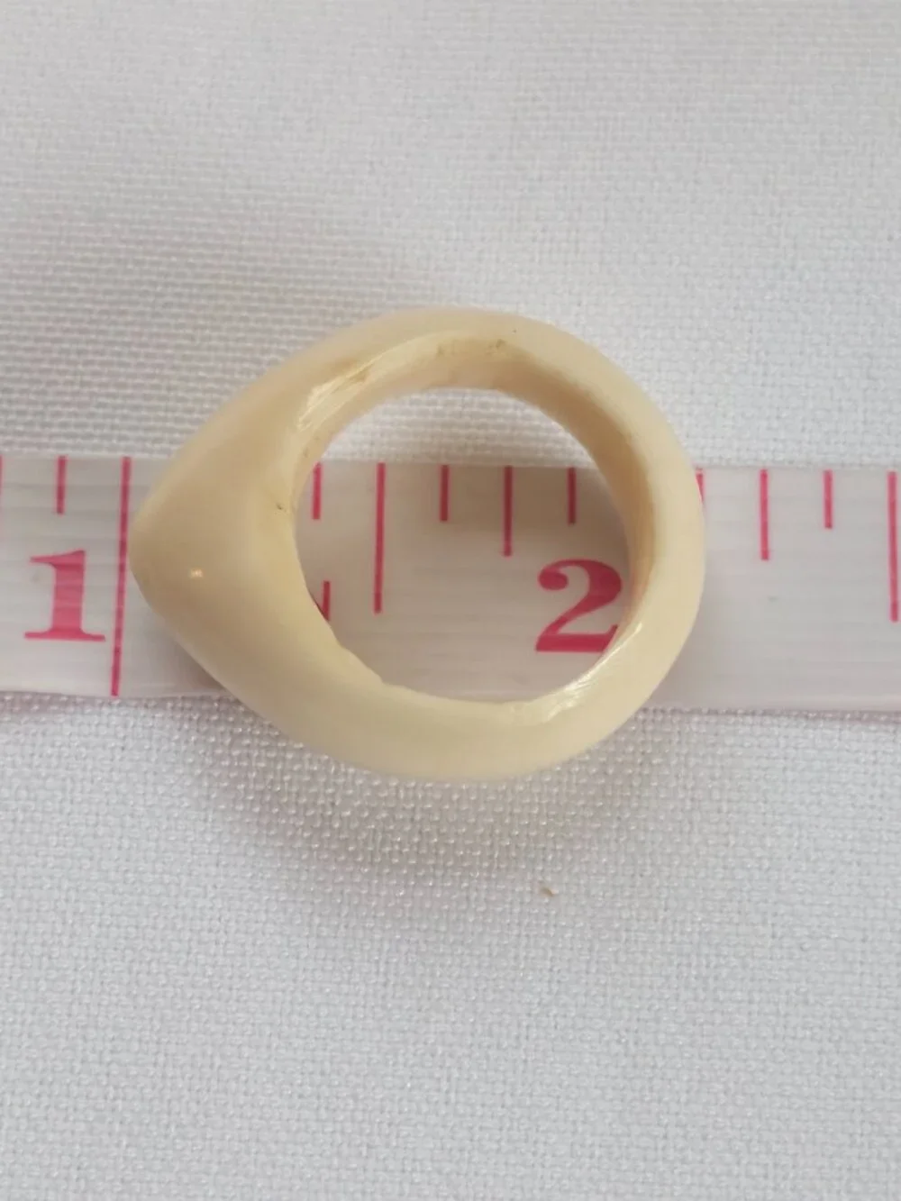 Vintage Carved Bovine Bone Dome Ring Size 5
